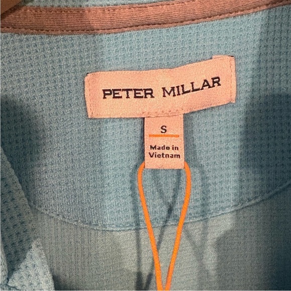 Peter Millar Sky Blue Waffle Knit Pullover - Picture 3 of 12